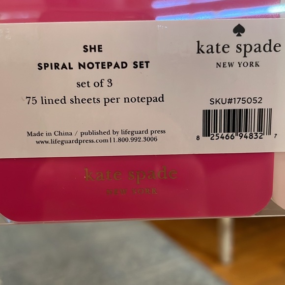 Kate Spade Set of 3 Notepads She Statements Spiral Notebooks Pink Girl Power NWT - Picture 7 of 7